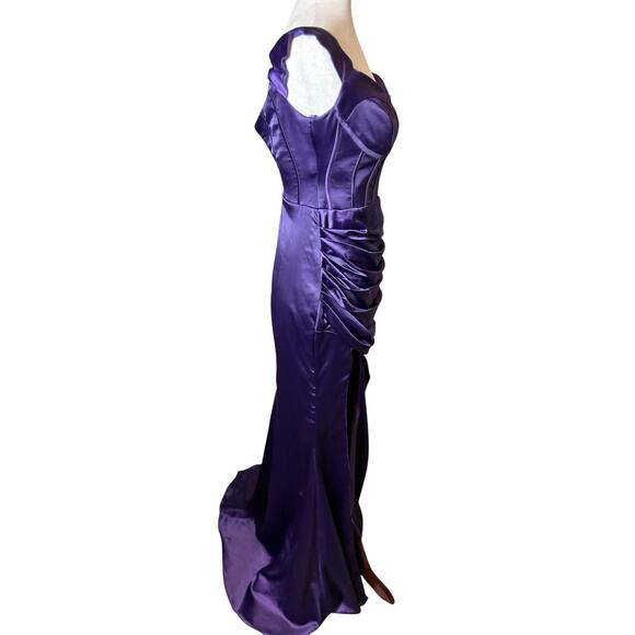 Purple Mermaid Corset Bustier Long Formal Gown Size XS Y2K Whimsygoth HOCO - Picture 4 of 7